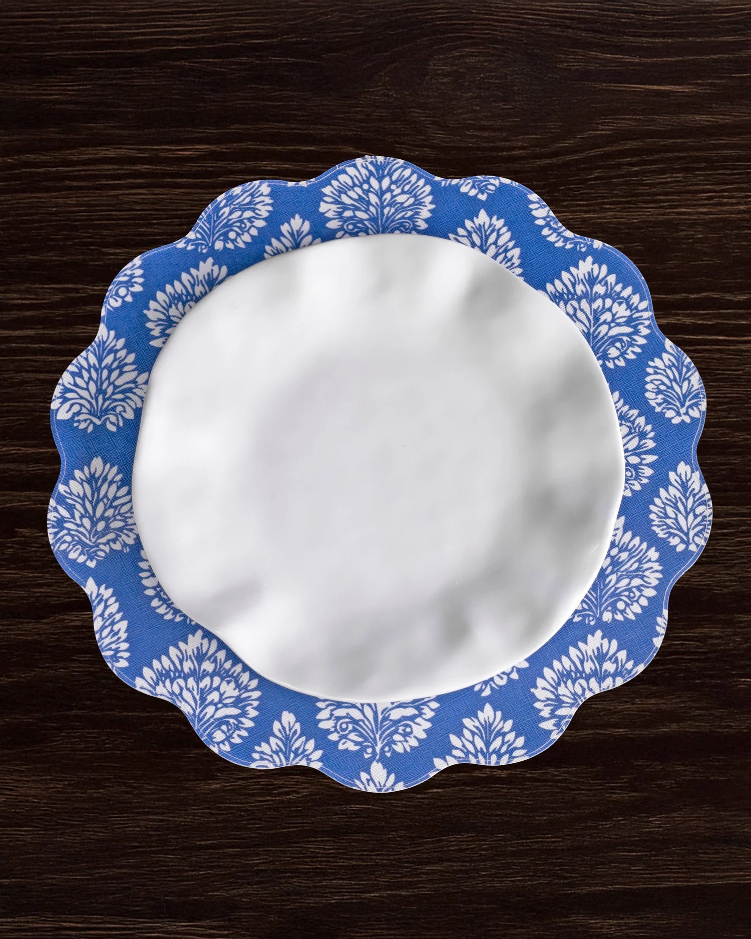 VIDA Blue & White Chinoiserie Reversible Round Placemats | Set of 4