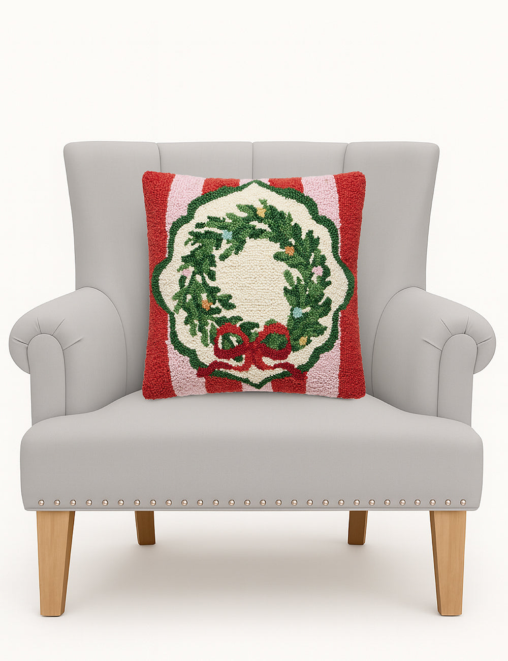 Holiday Frames Wreath Hook Pillow