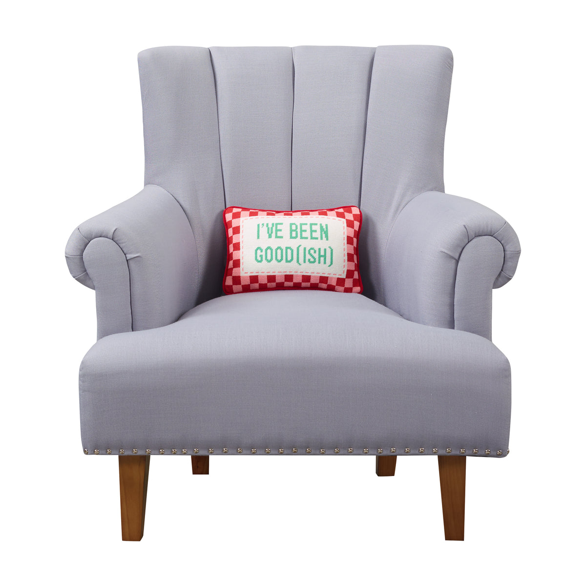 Been Good(ish) Embroidered Needlepoint Pillow
