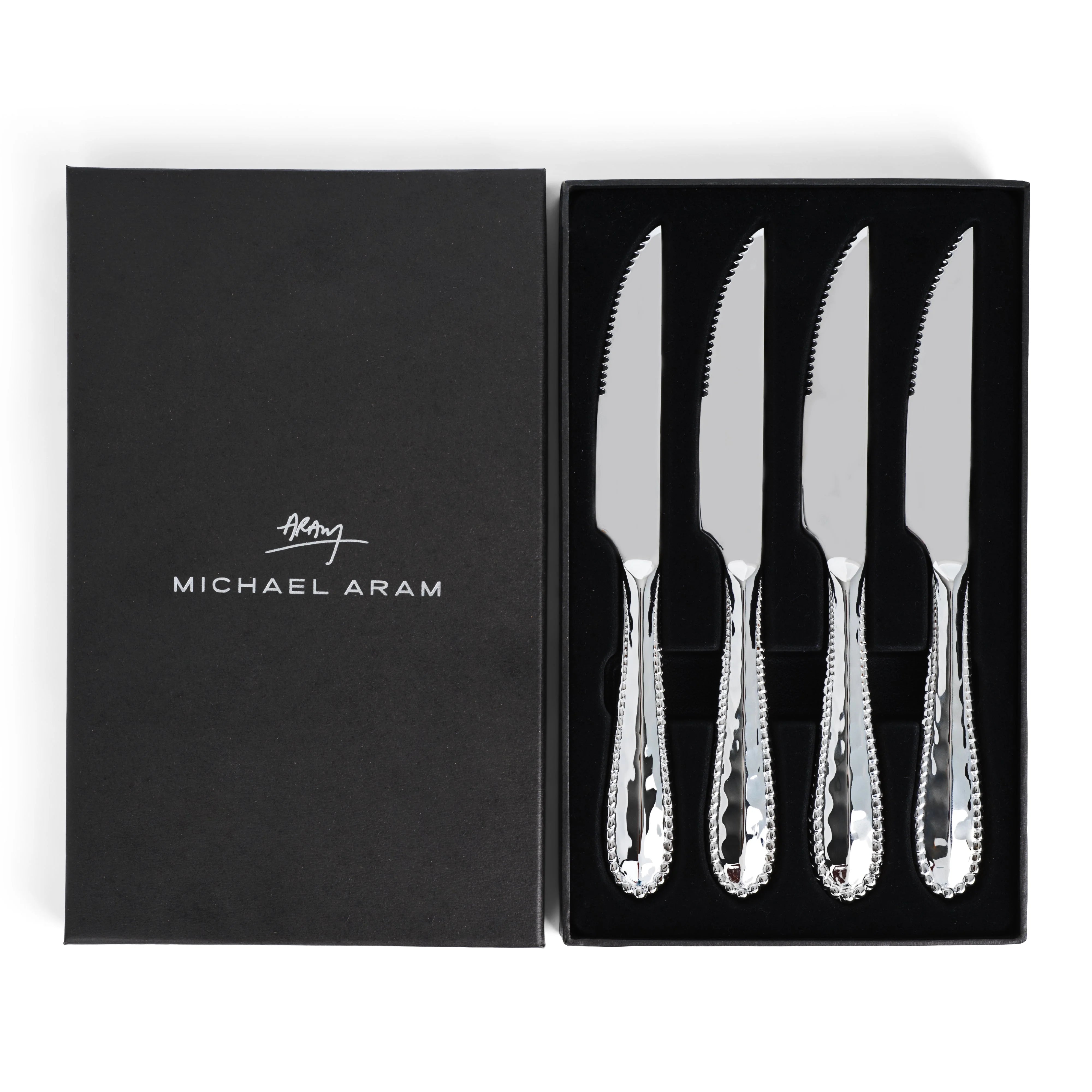 Molten Steak Knife Set - Silver