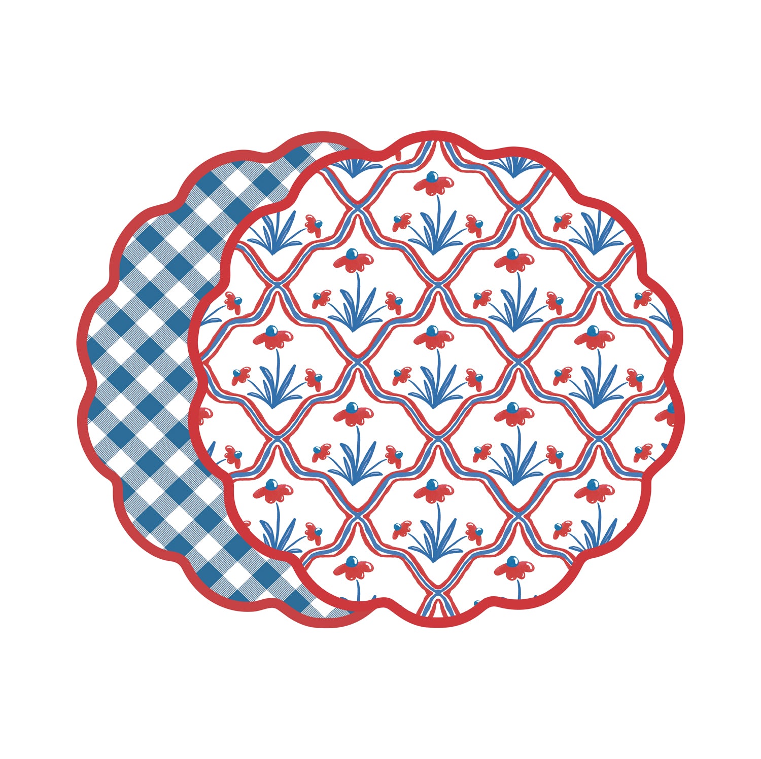 VIDA Americana Floral and Gingham Reversible Place