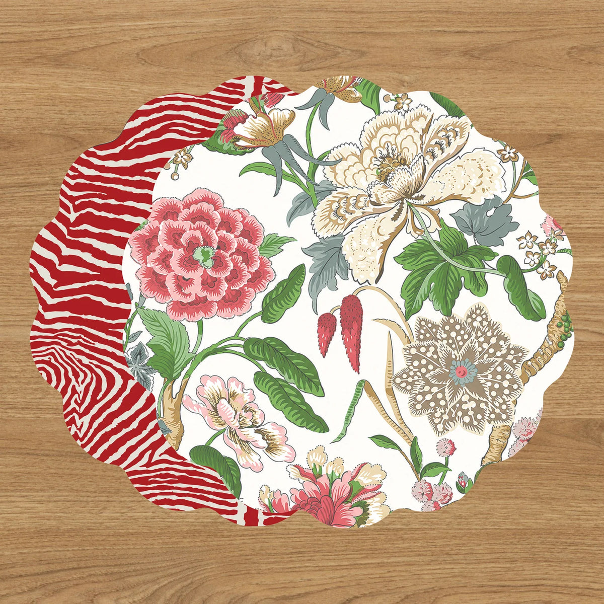VIDA Zebra and Floral Reversible Placemats | Set of 4