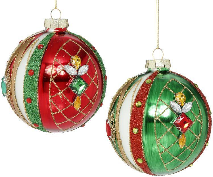 Jeweled Harlequin Ball Ornament