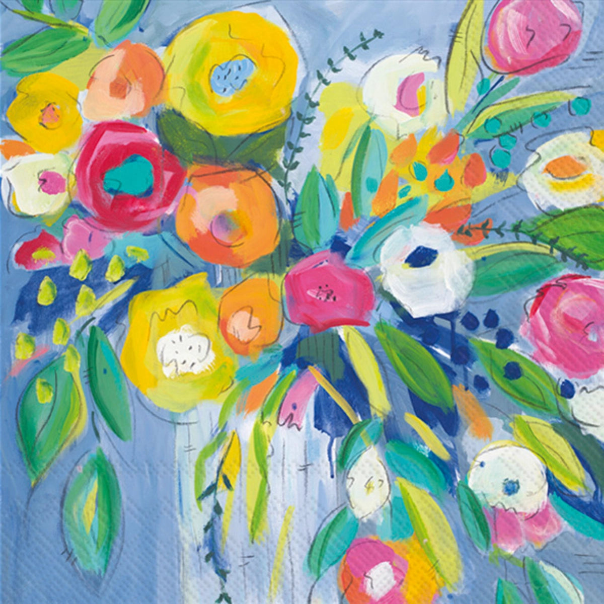 Cheerful Blossoms Paper Napkins