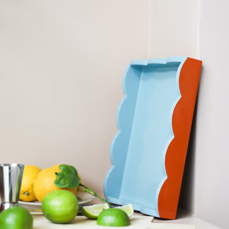 Small Lacquered Scalloped Tray