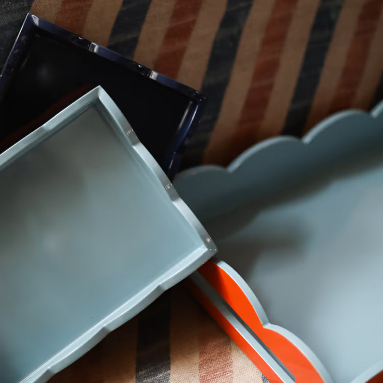 Small Lacquered Scalloped Tray