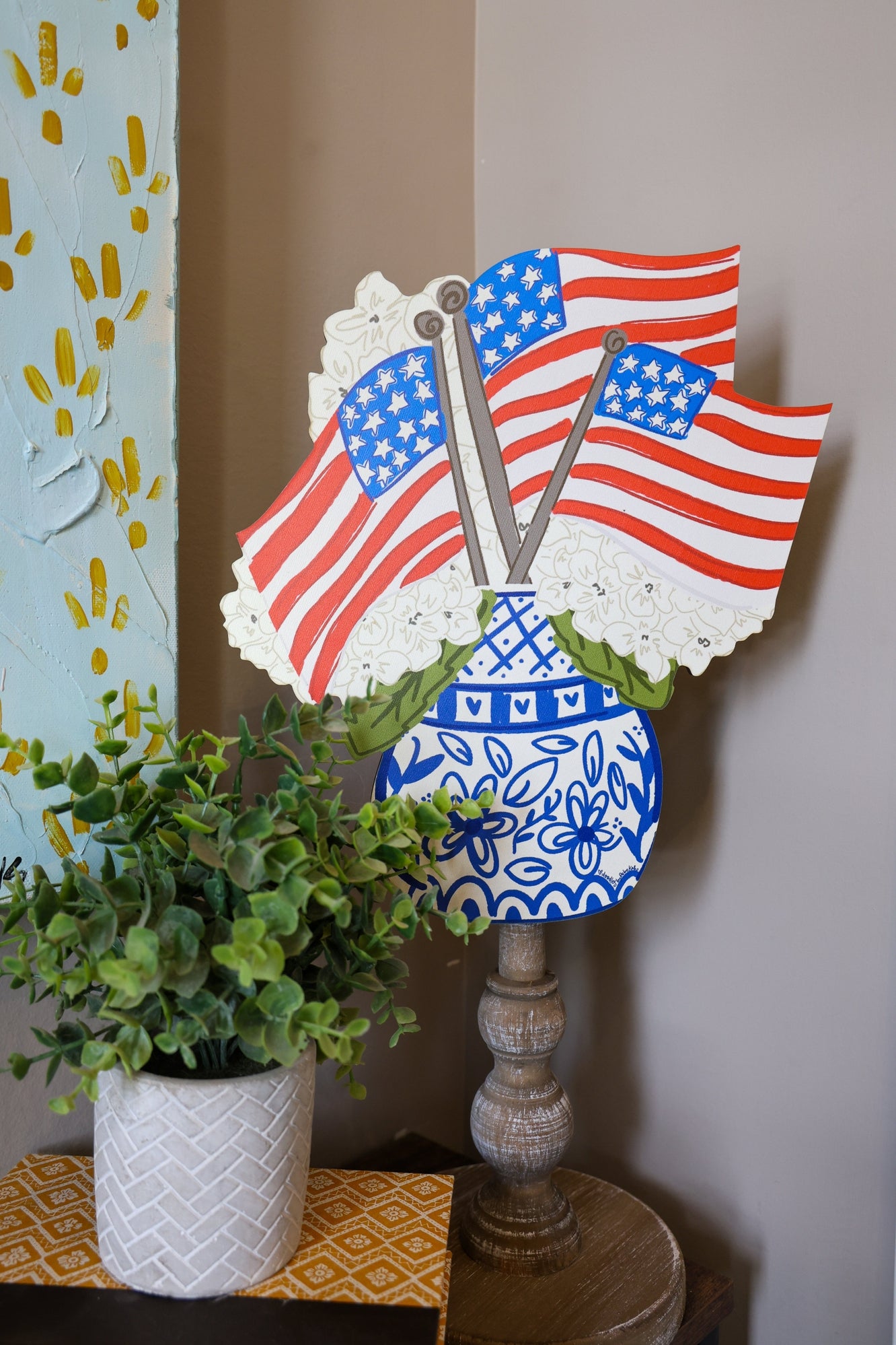4th Flags/Hydrangea Topper