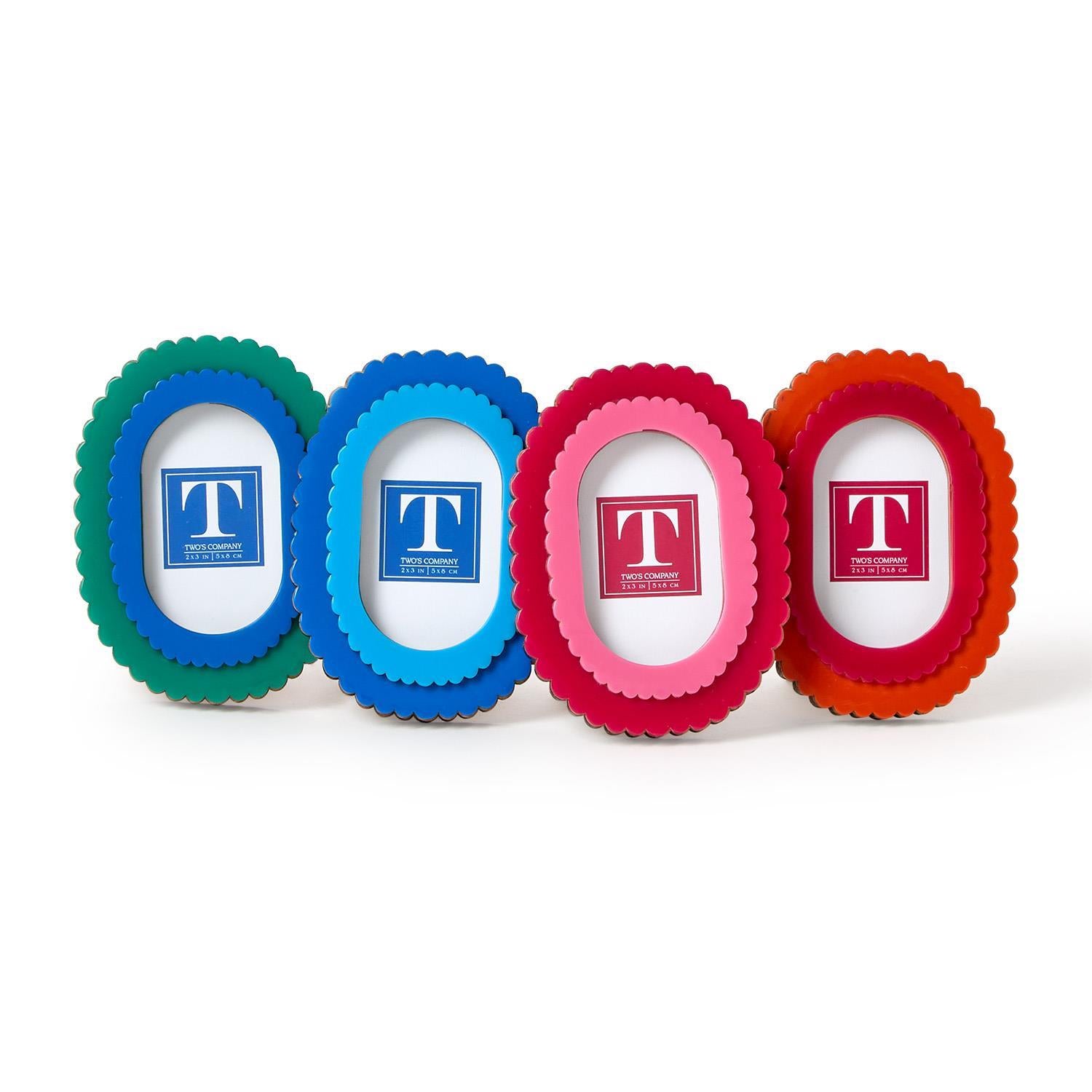 Pink Double Scalloped Edge 2x3 Photo Frame