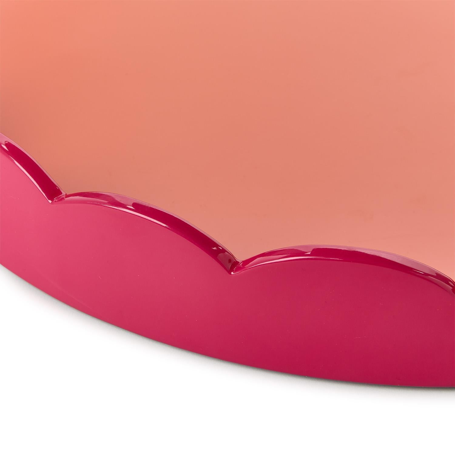 Scalloped Dual Tone Lacquered Tray