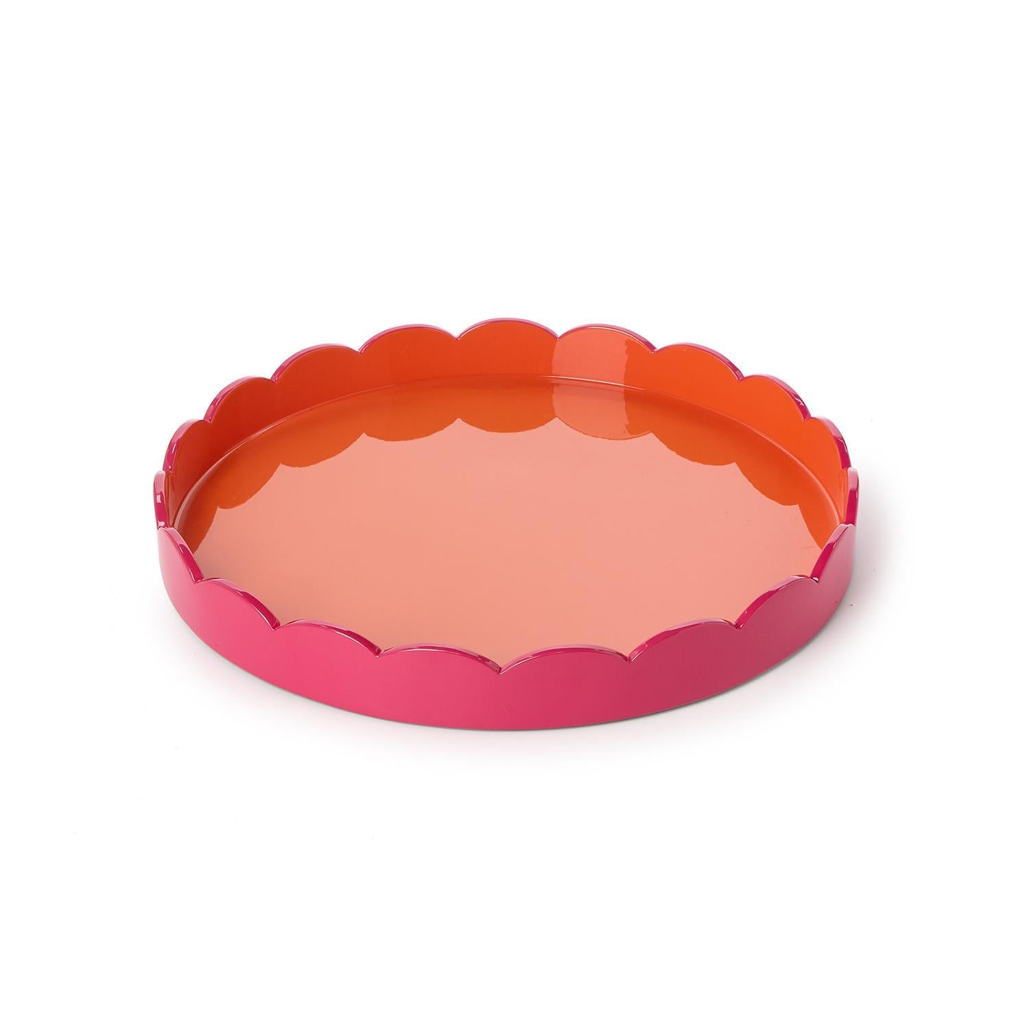 Scalloped Dual Tone Lacquered Tray