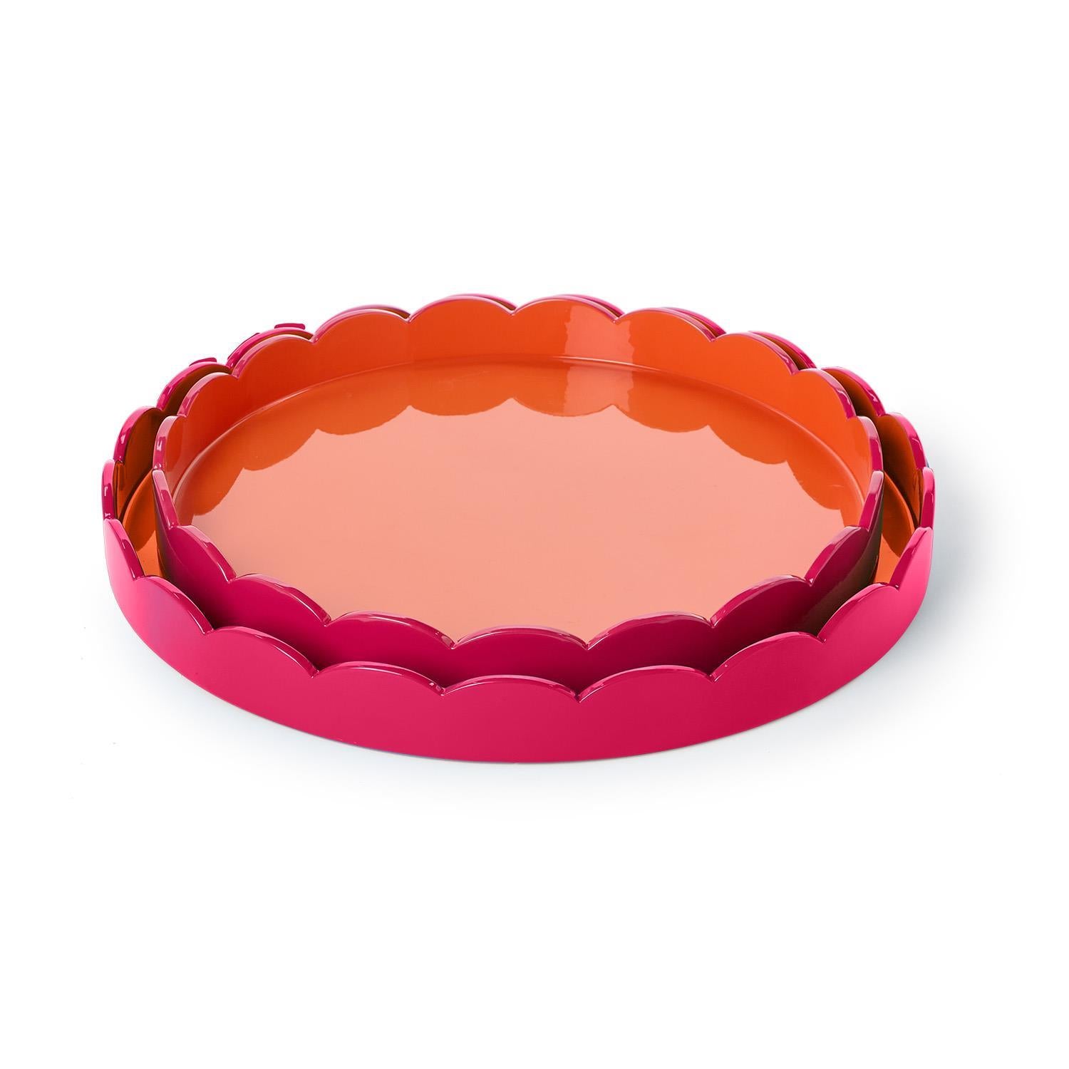 Scalloped Dual Tone Lacquered Tray