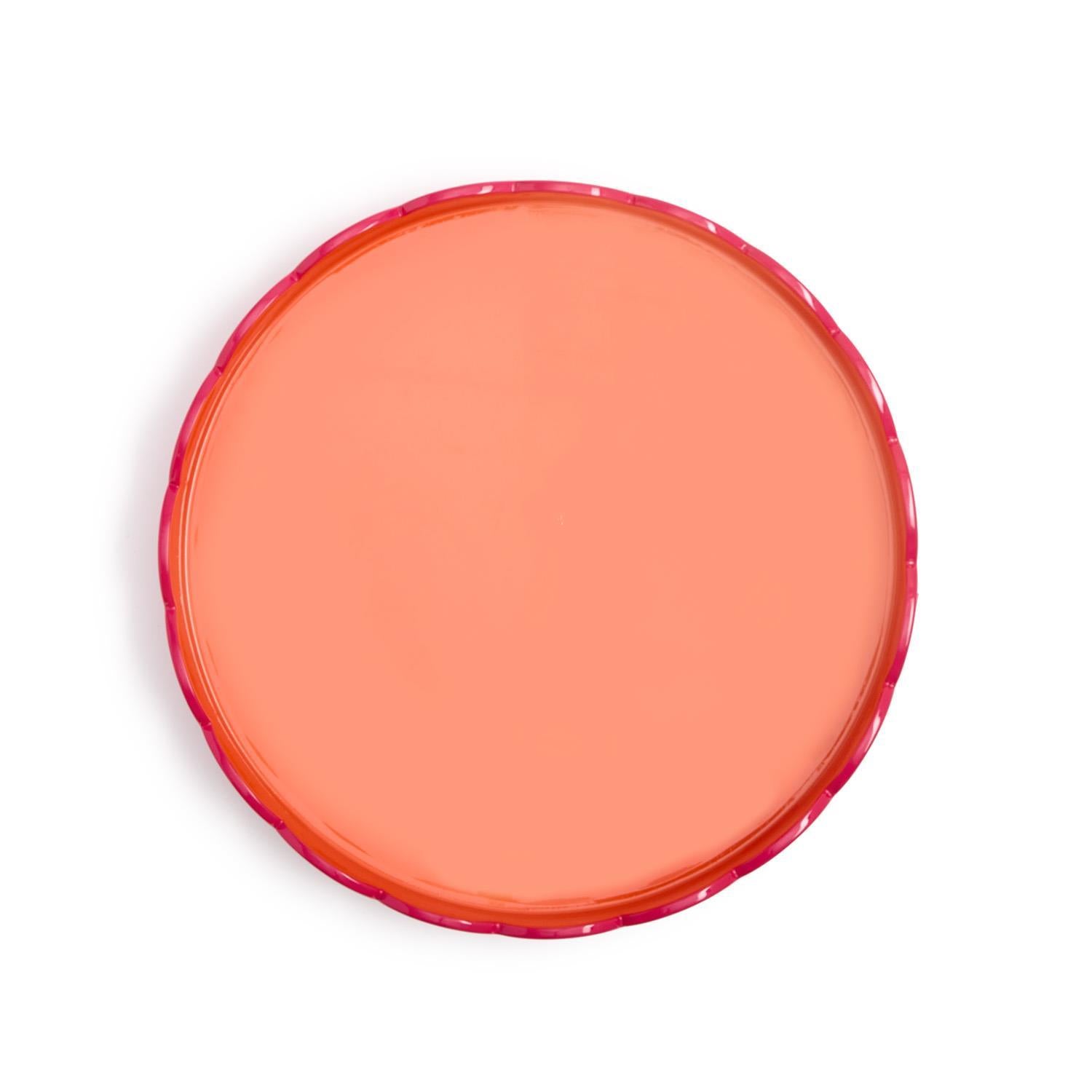 Scalloped Dual Tone Lacquered Tray