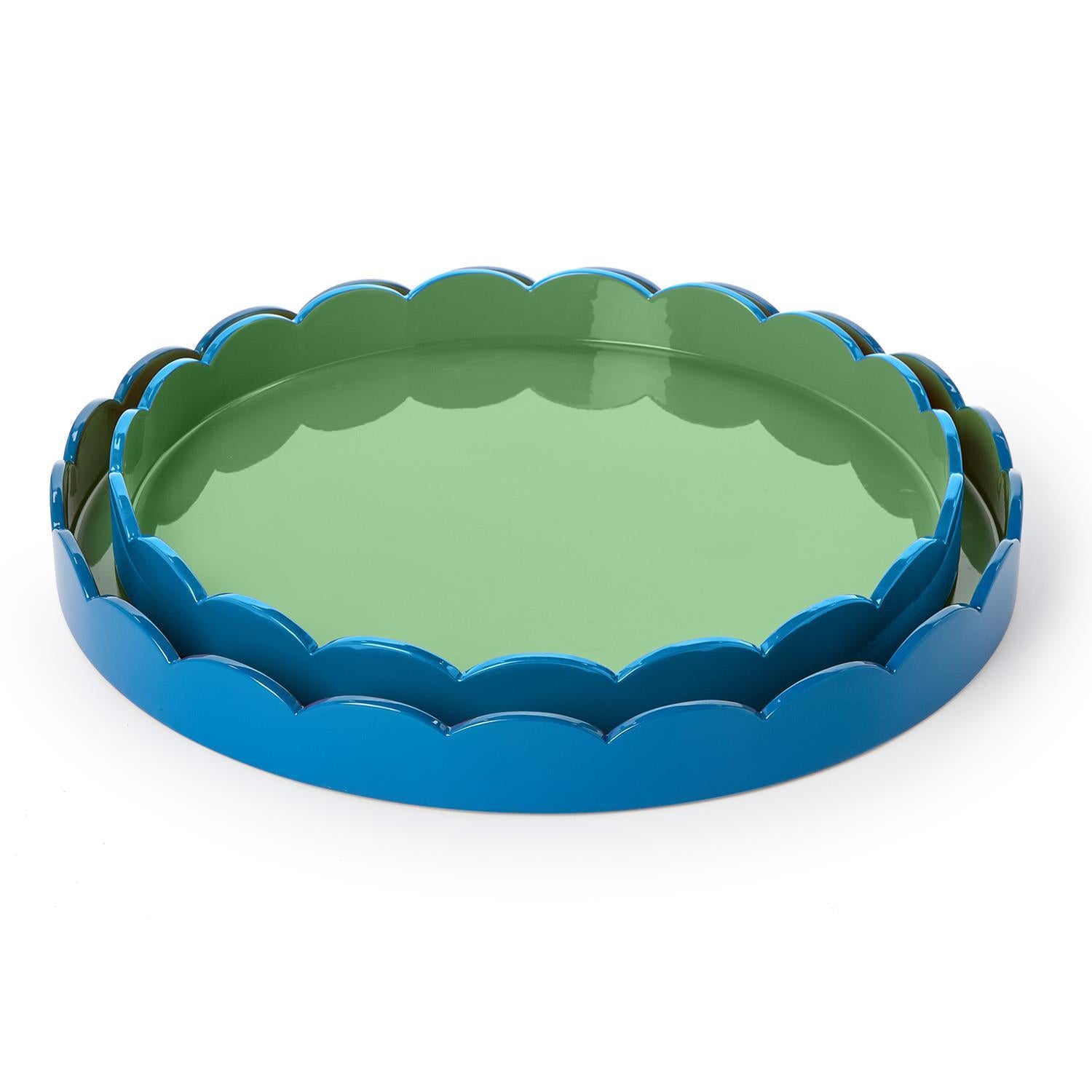 Scalloped Dual Tone Lacquered Tray