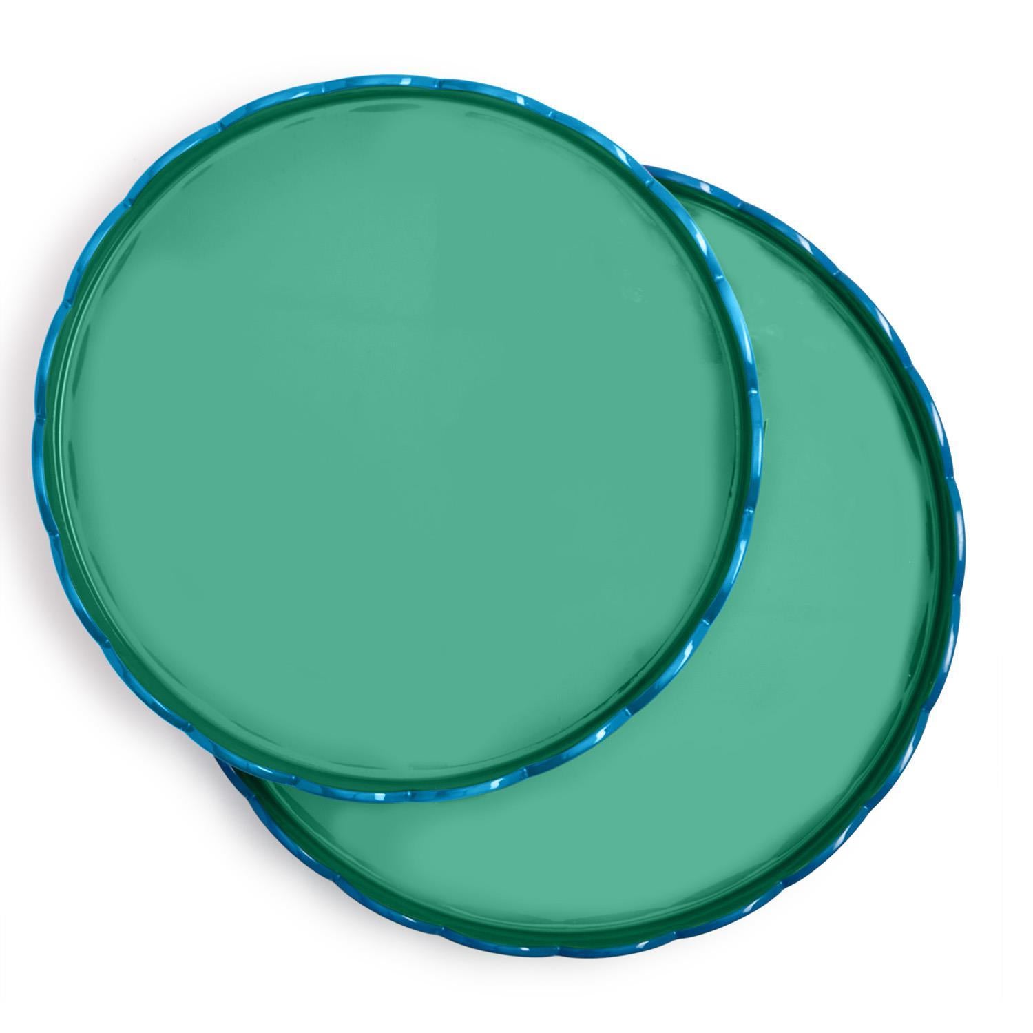 Scalloped Dual Tone Lacquered Tray