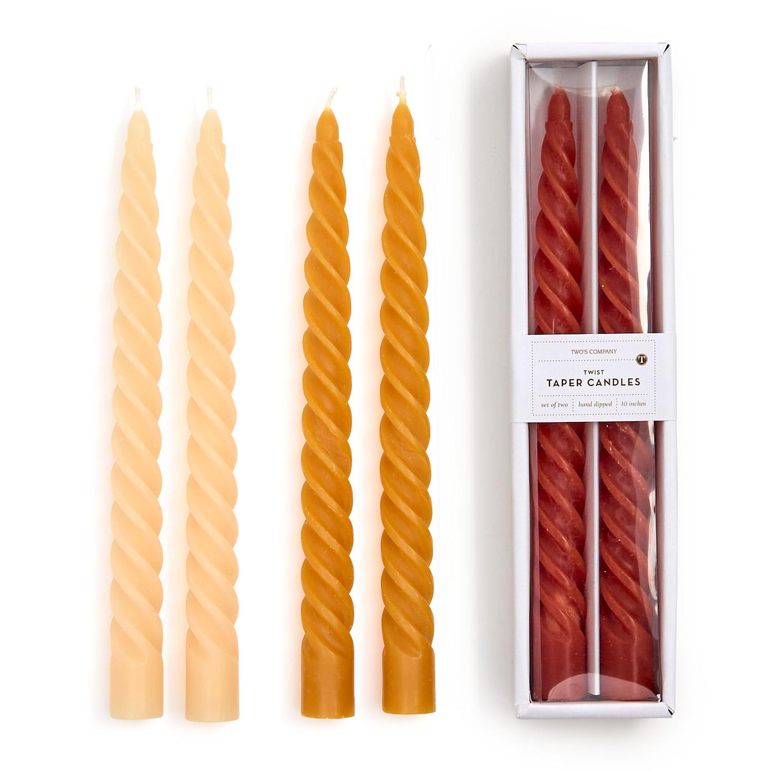 Set of 2 Twist Taper Candles