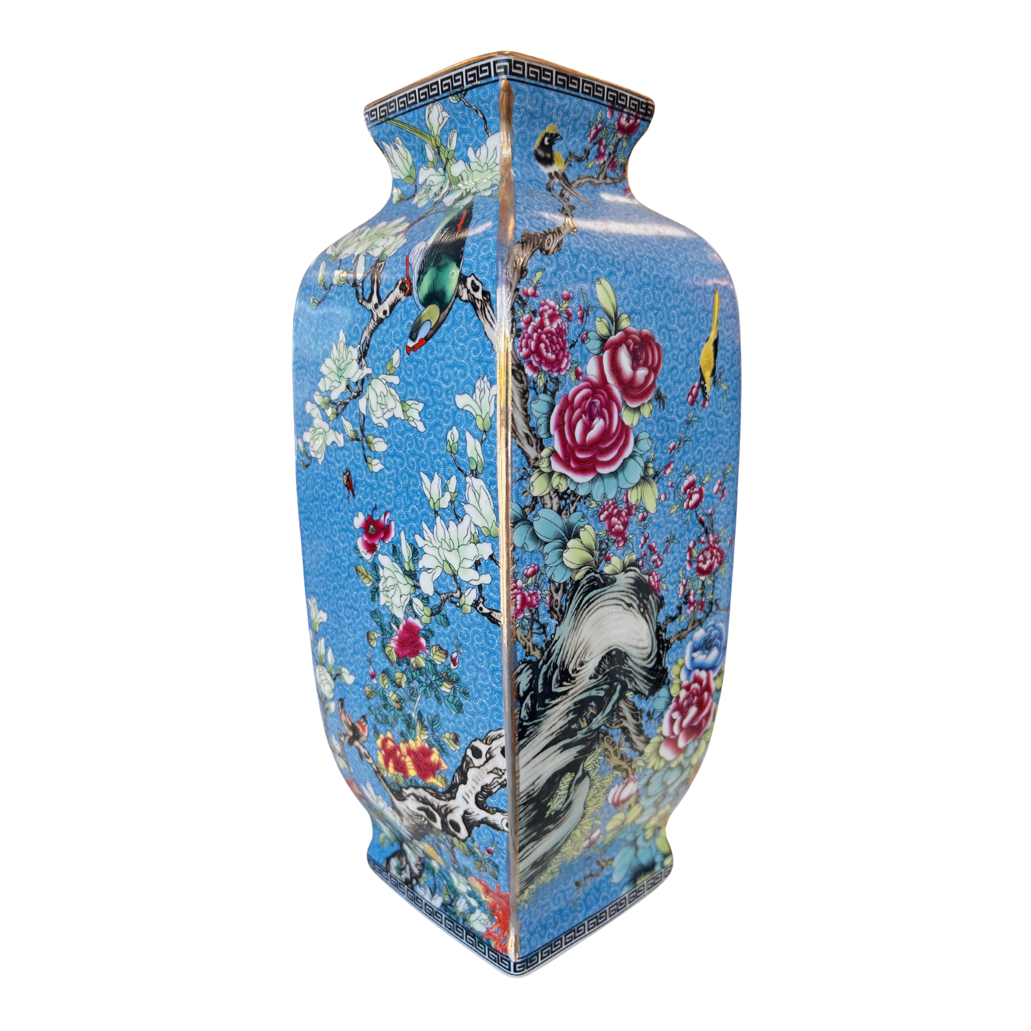 Light Blue Cloisonné Vase, 13.5"