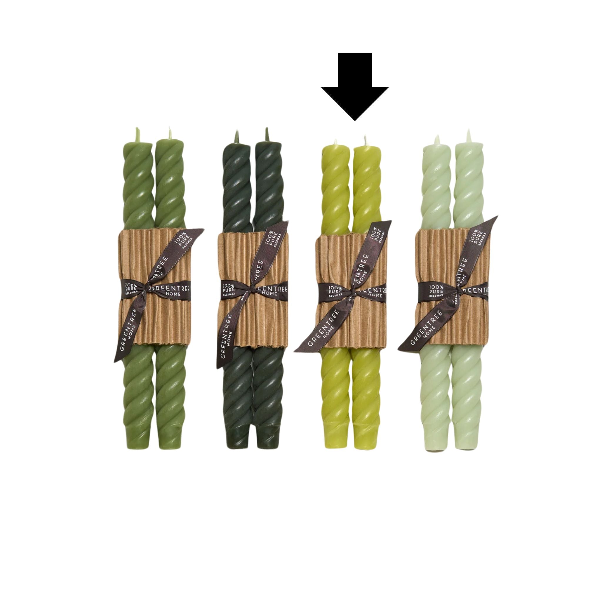 10" Rope Taper Candles - Bamboo