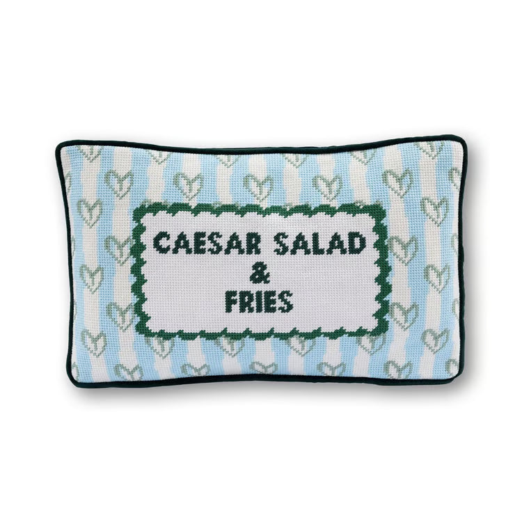 Girl Dinner Needlepoint Pillow