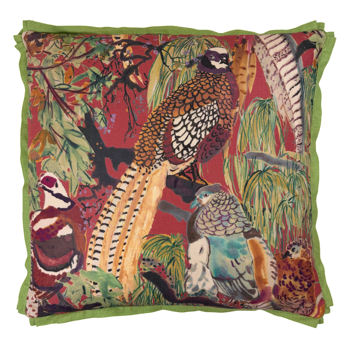 Game Birds Linen Decorative Pillow