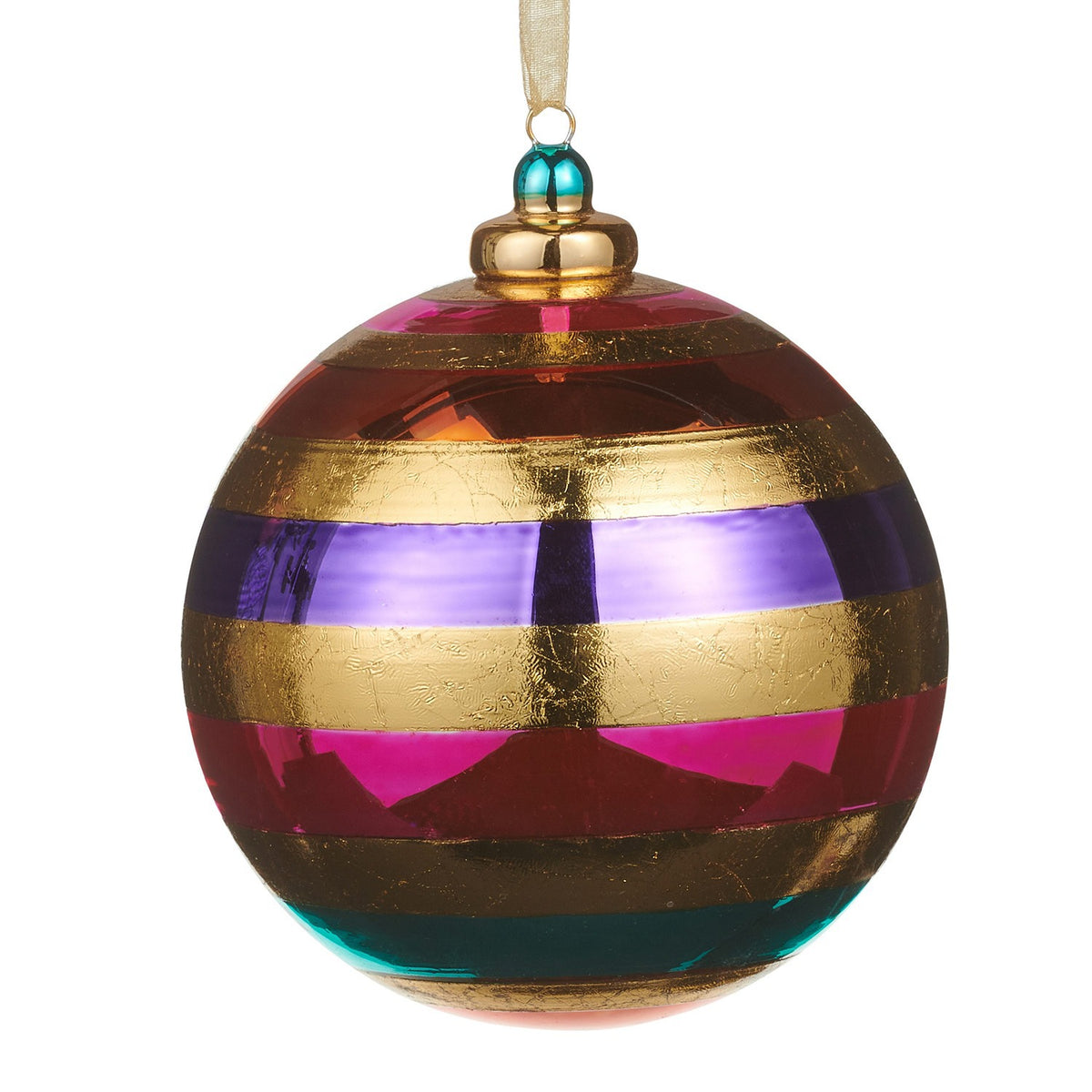 Multicolor Stripe Ball Ornament