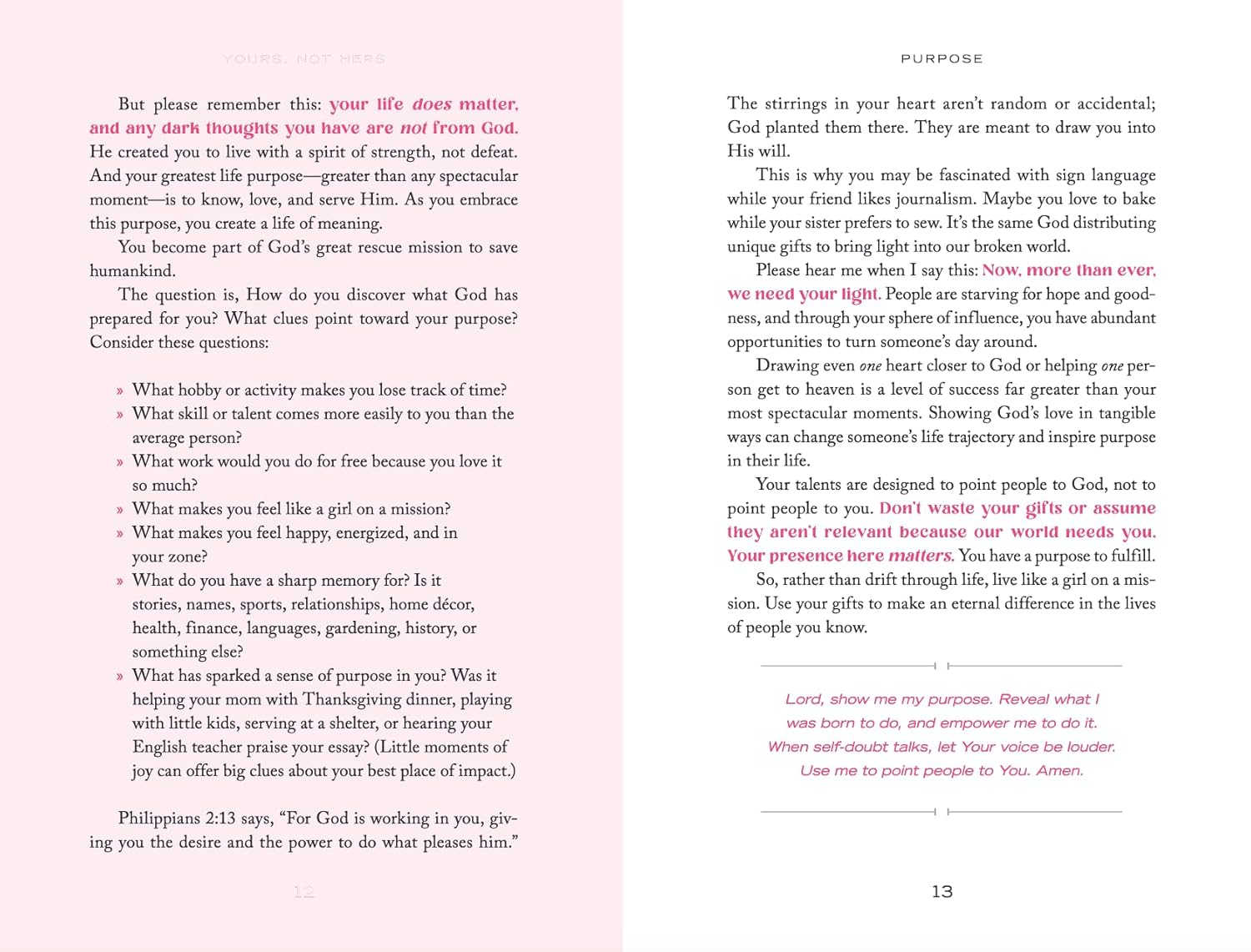 Yours, Not Hers: 40 Devotions to Stop Comparisons and Love Your Life