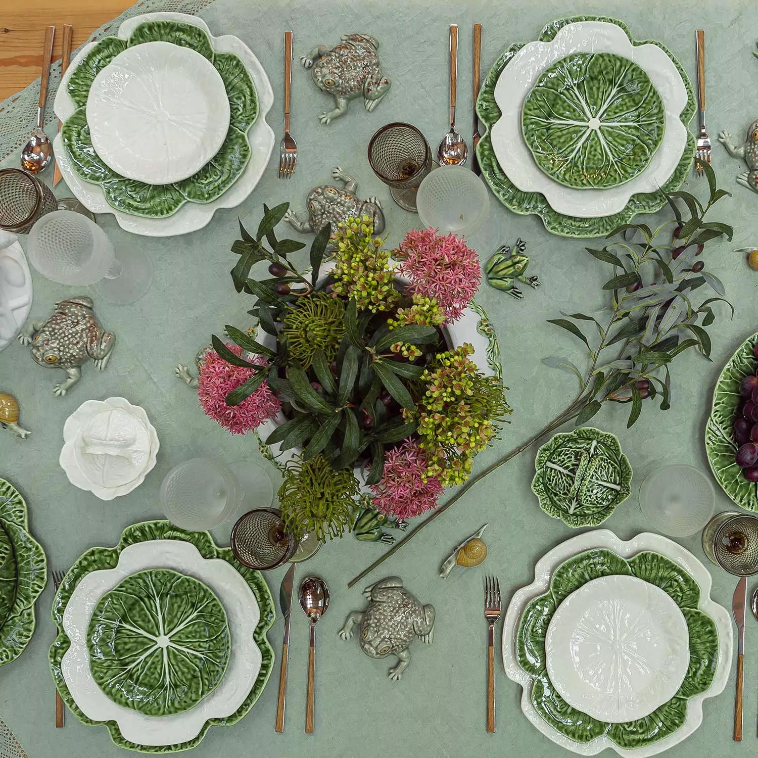 Beige Cabbage Charger Plate