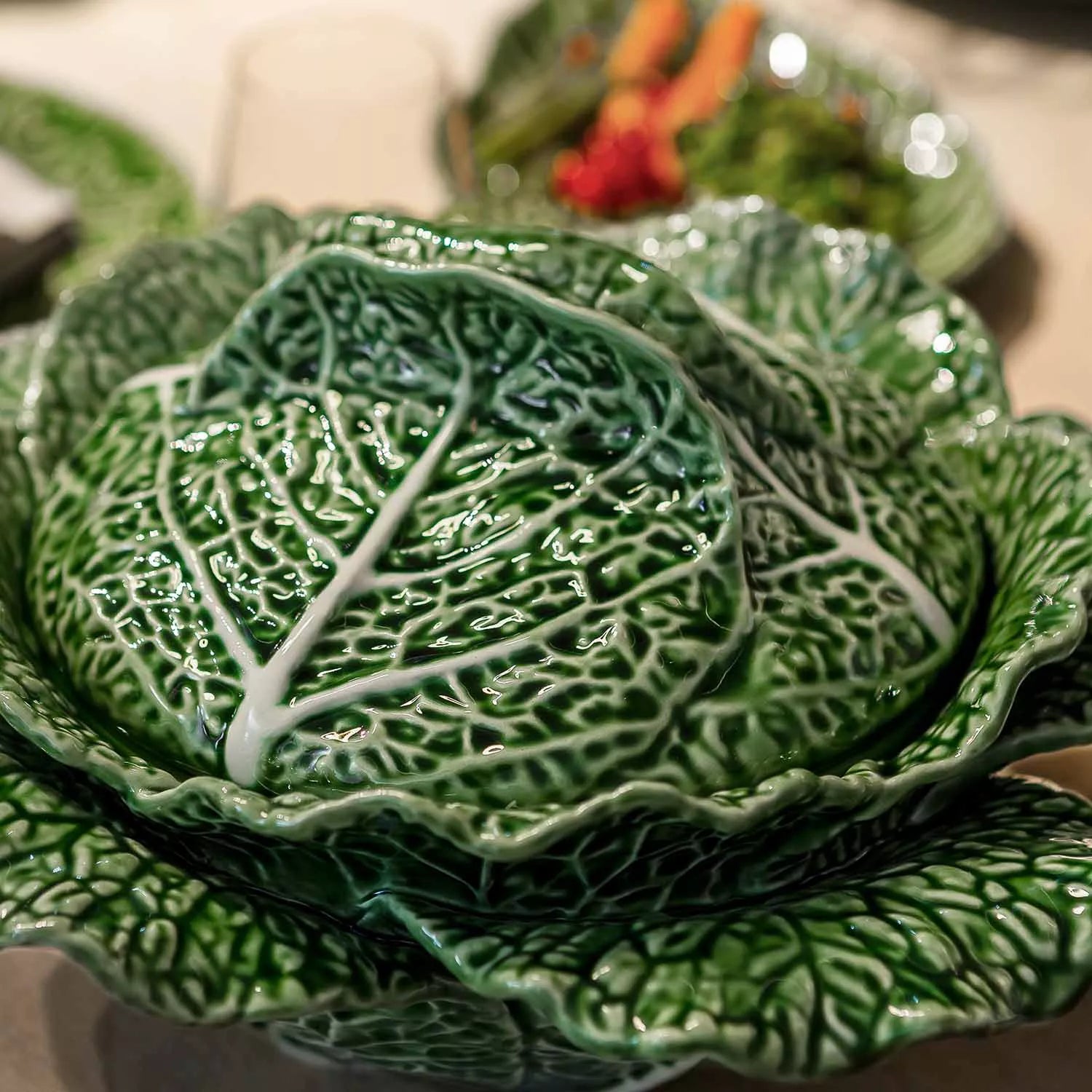 Green Cabbage Tureen 67 Oz