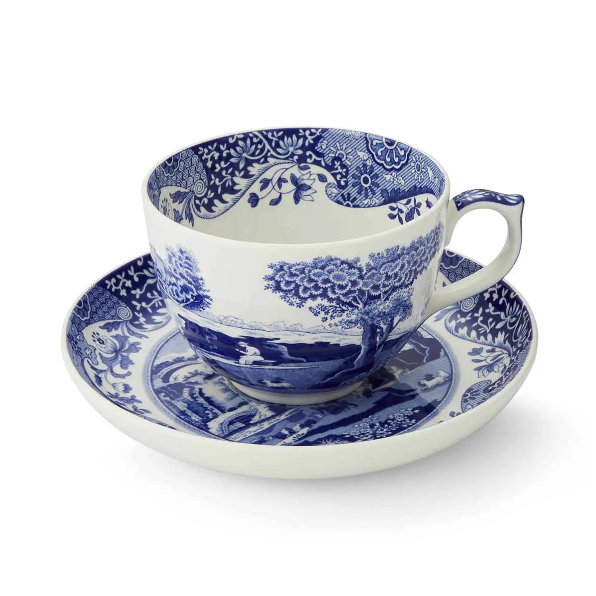 Blue Italian Tea Cup and Saucer