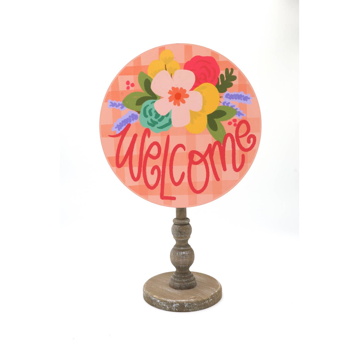 Welcome Pink Plaid Topper