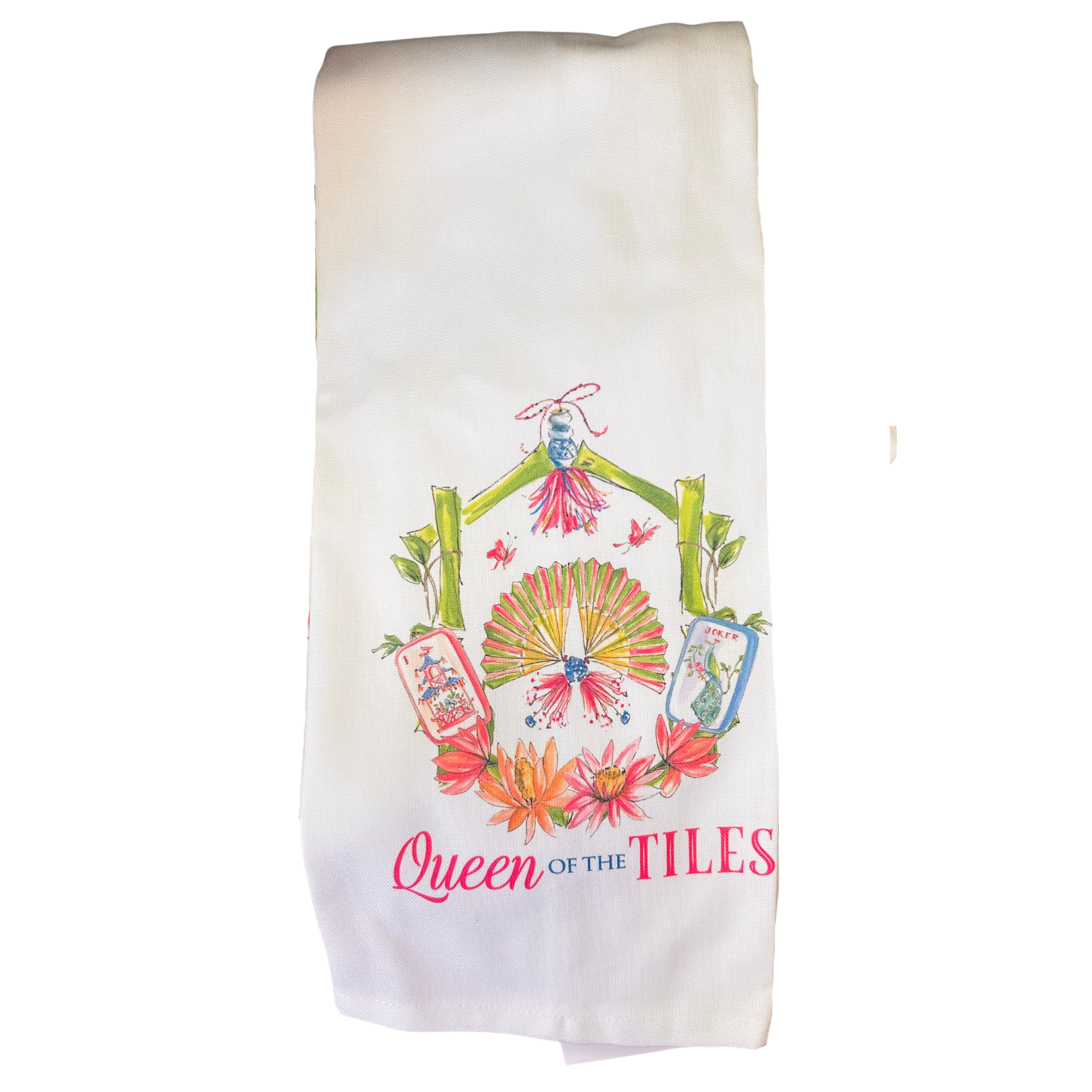 Queen of the Tiles Tea Towel