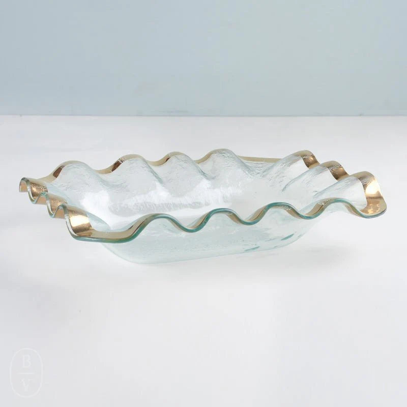 Ruffle Bread Basket - Gold