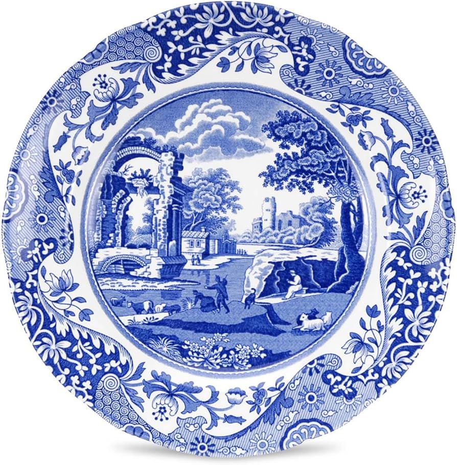 Blue Italian Salad Plate