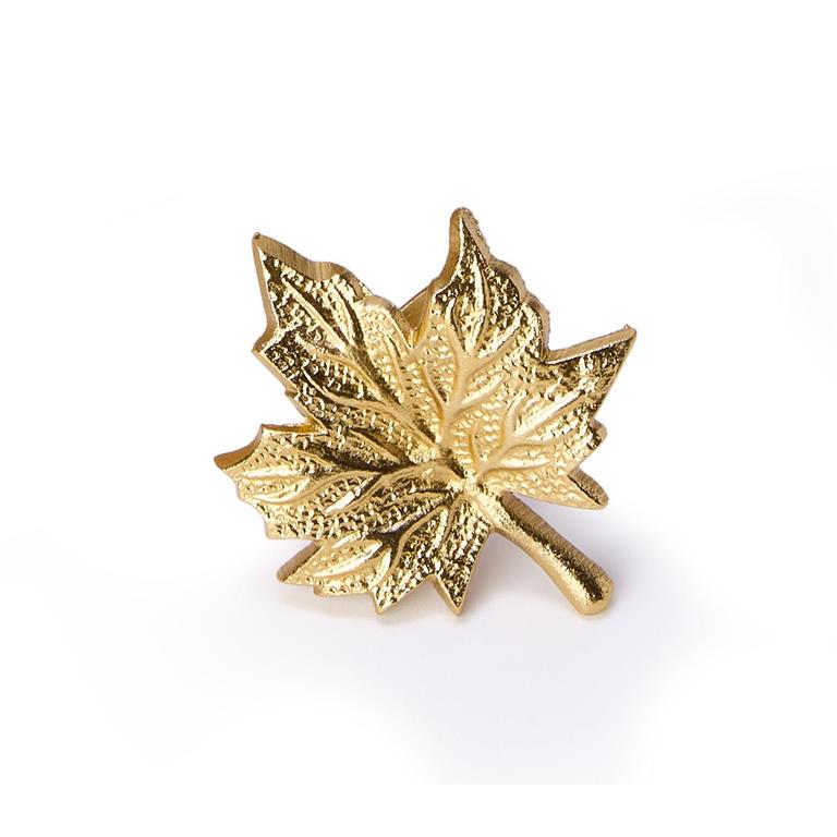 Golden Leaf Napkin Rings | Set of 4