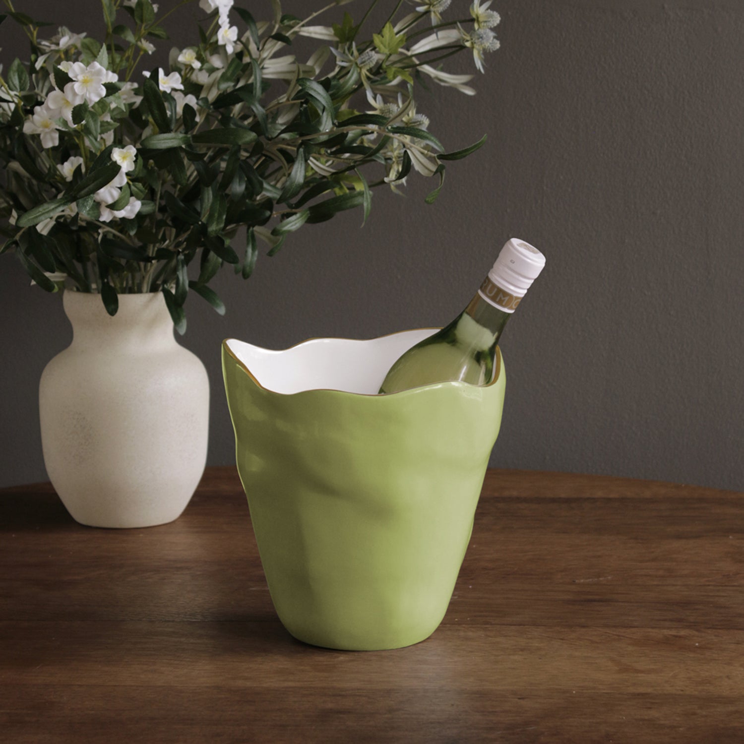 ENCANTO Soho Large Ice Bucket (Green and White)