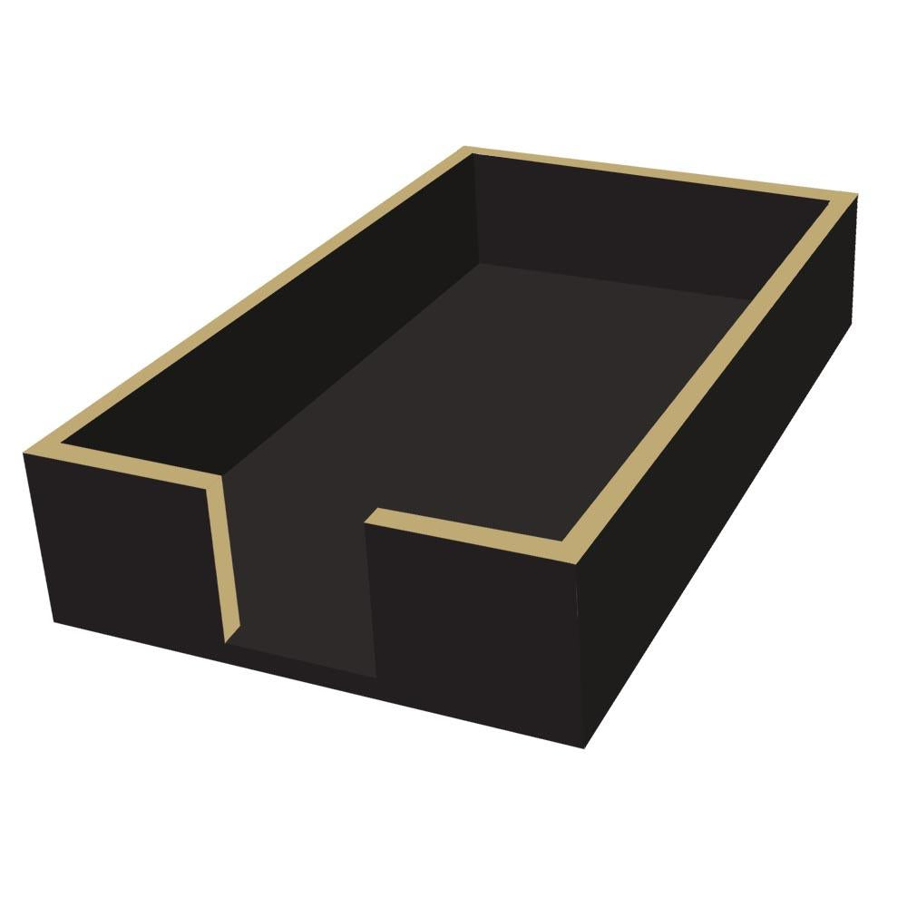 Black/Gold Wood Guest Towel Holder