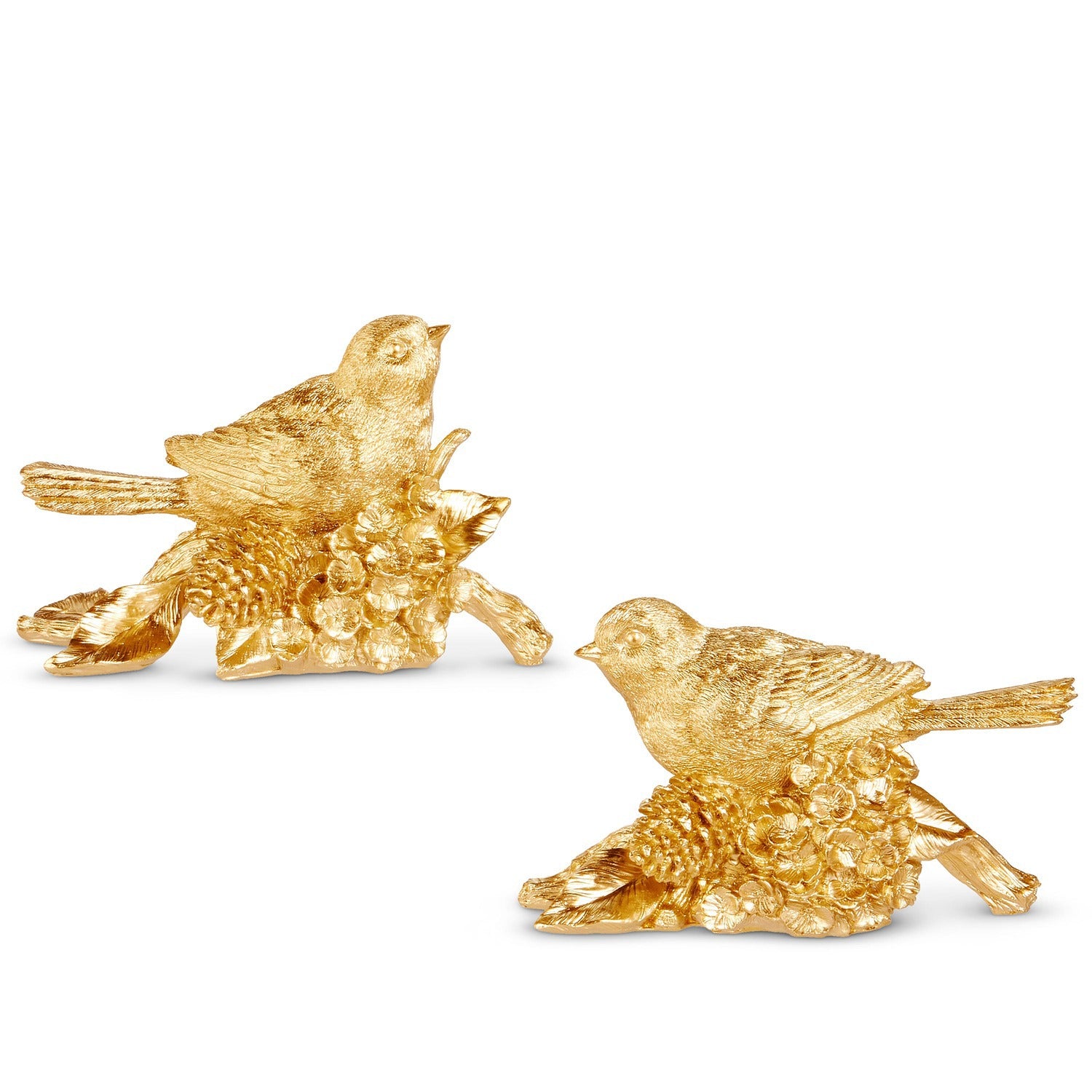 Gold Bird on Pinecone Branch