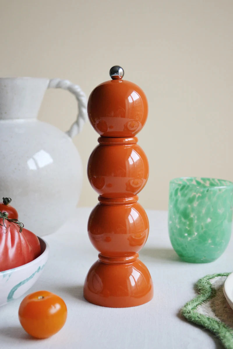 Orange Bobbin Salt or Pepper Mill