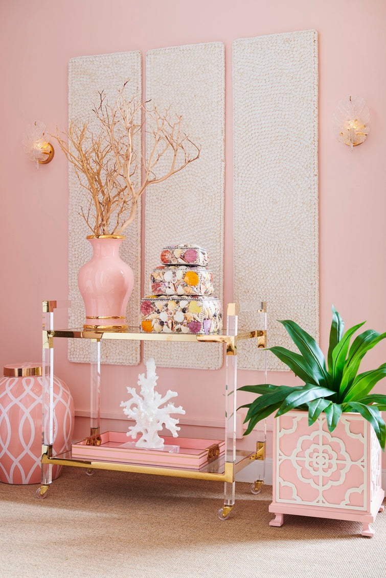 Acrylic Bar Cart - Brass