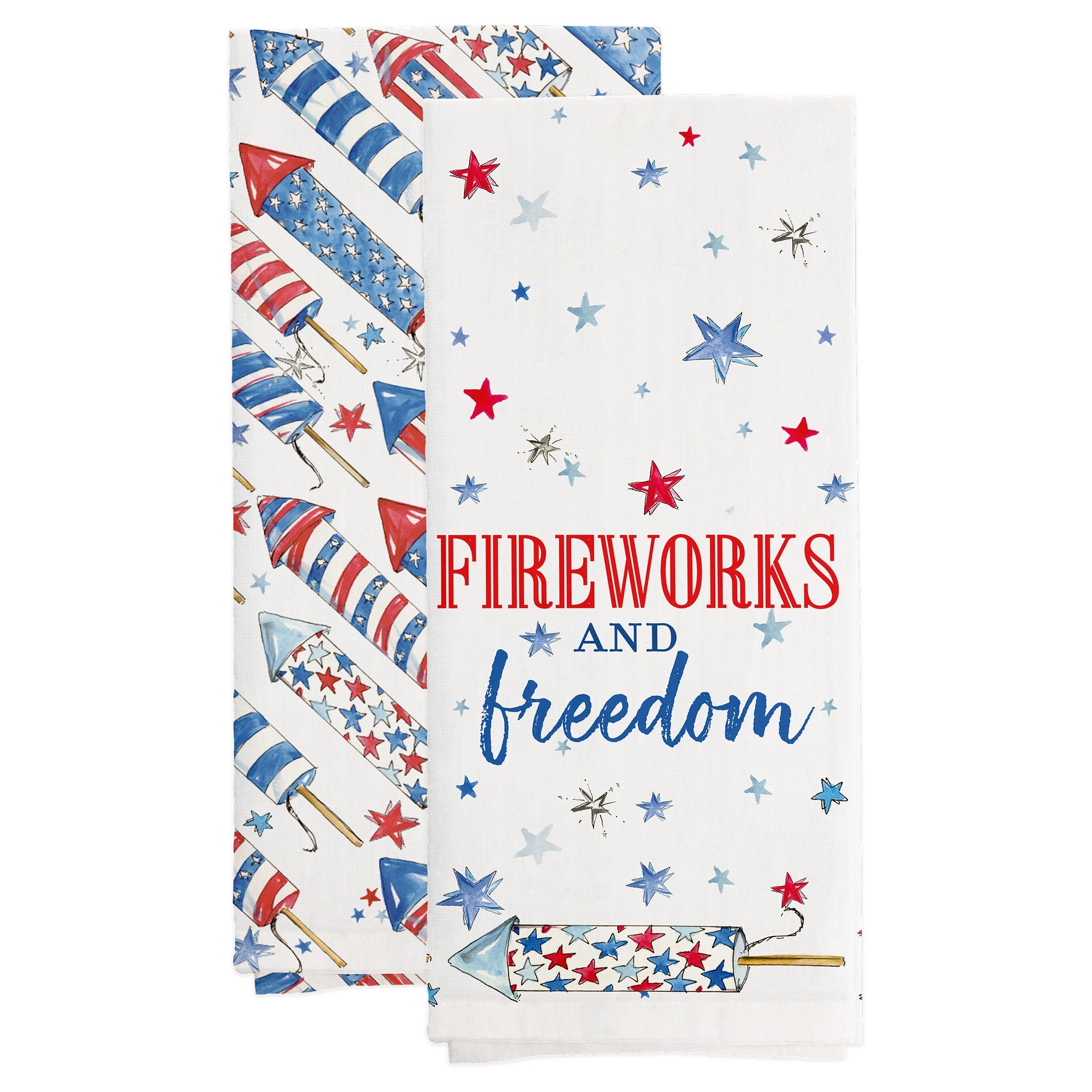 Patriotic Rockets 28" Cotton Tea Towel