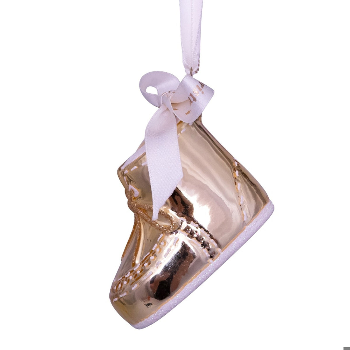 Gold Baby's First Christmas Shoe Ornament
