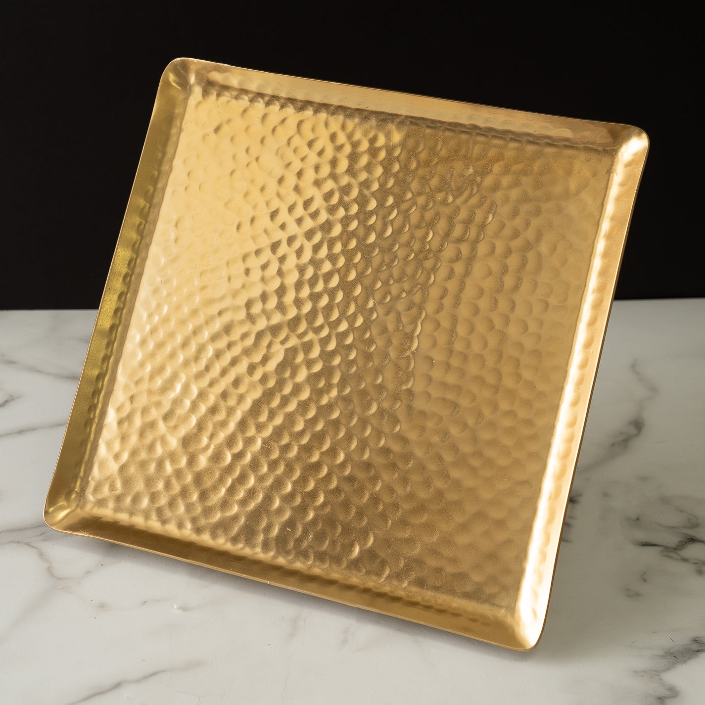 Gilded Square 11.5" Hammered Plate