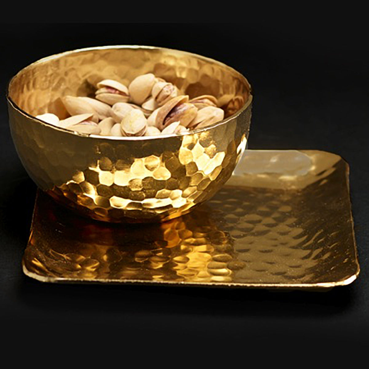 Gold Gilded Hammered Small Bowl