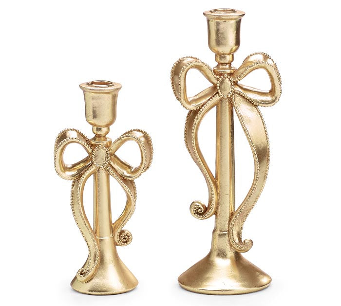 Gold Bow Candleholders