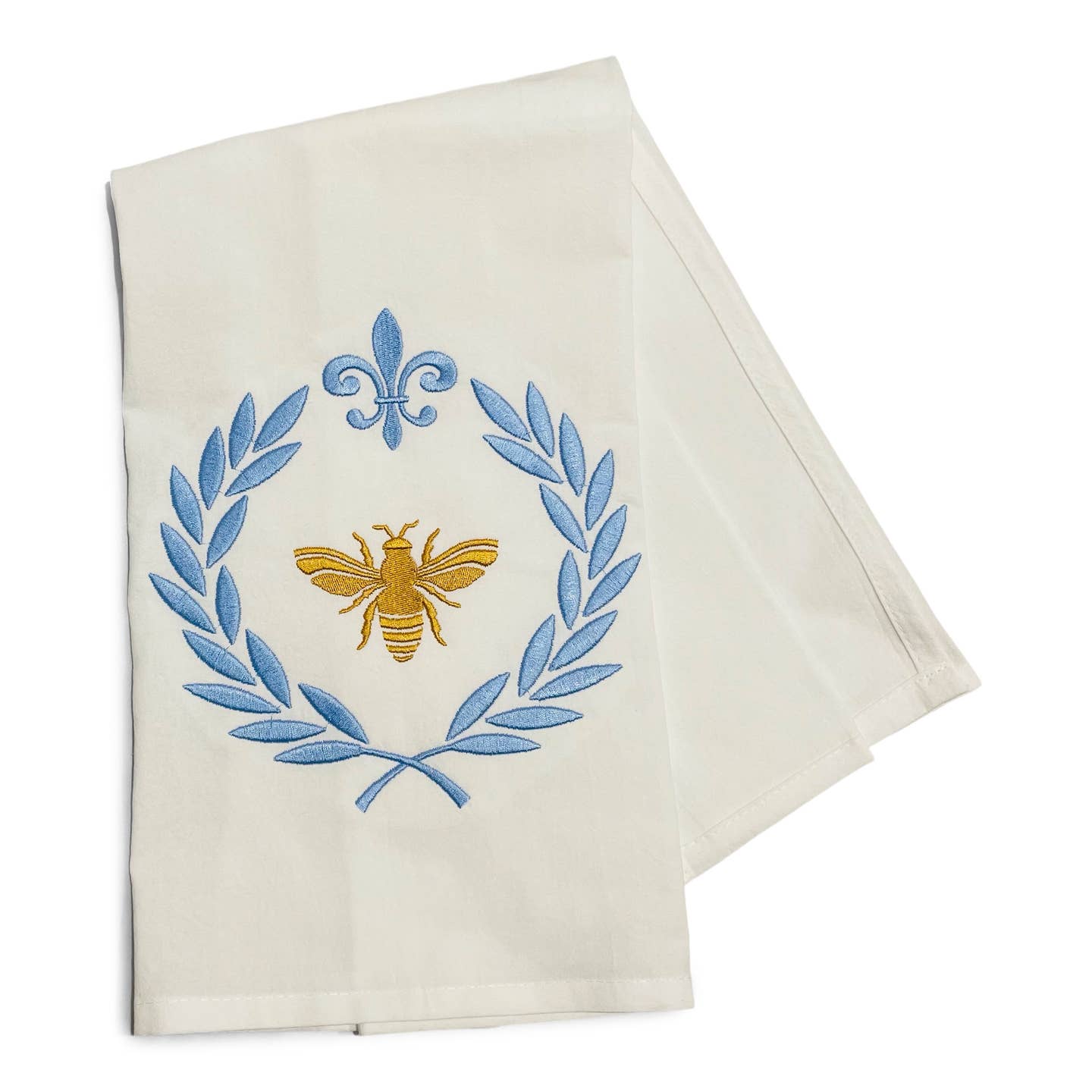 Bee on Laurel Wreath Tea Towel