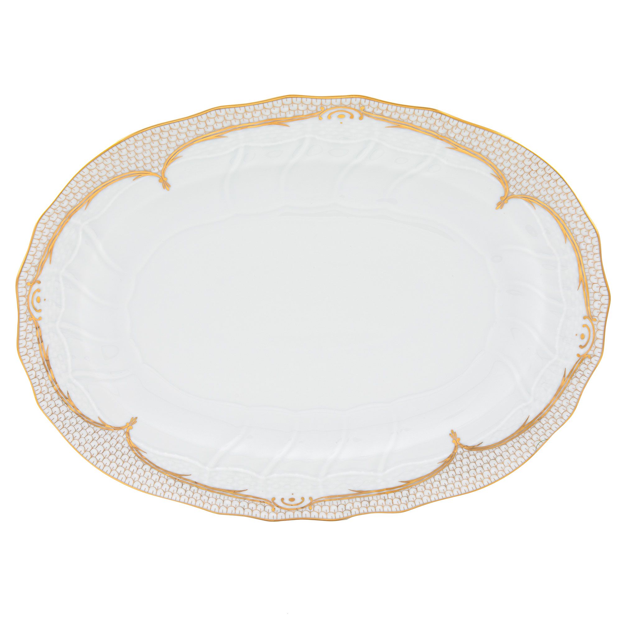 Golden Elegance Oval Platter