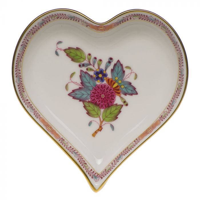 Small Heart Tray - Multicolor Chinese Bouquet