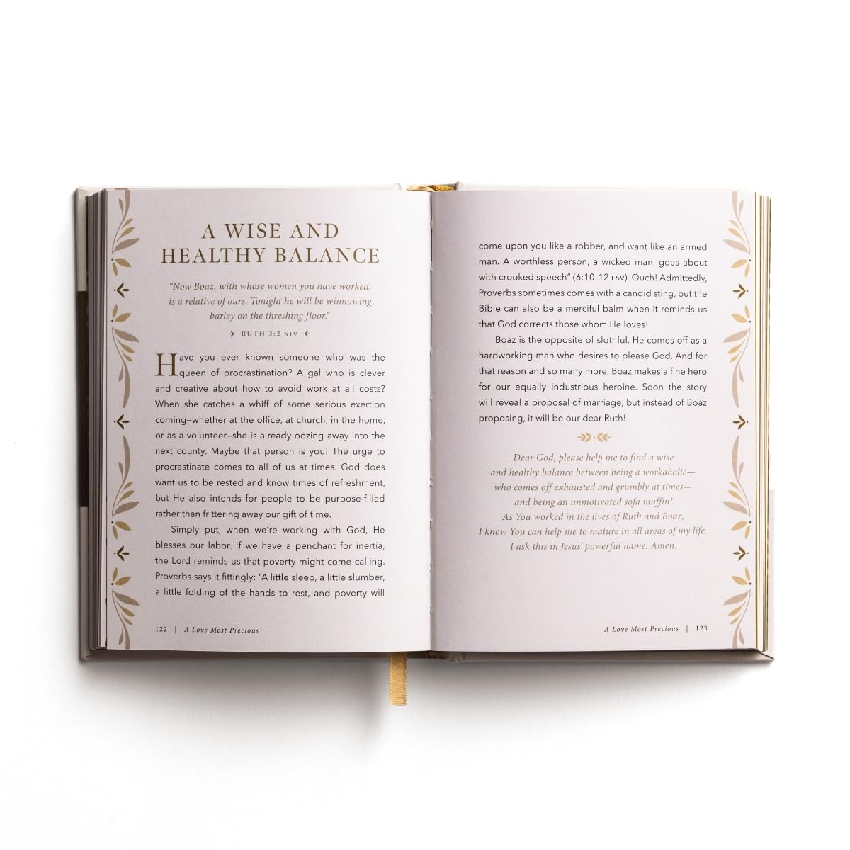 Open book with text on a white background