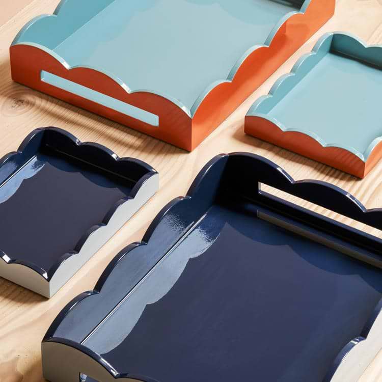 Small Lacquered Scalloped Tray