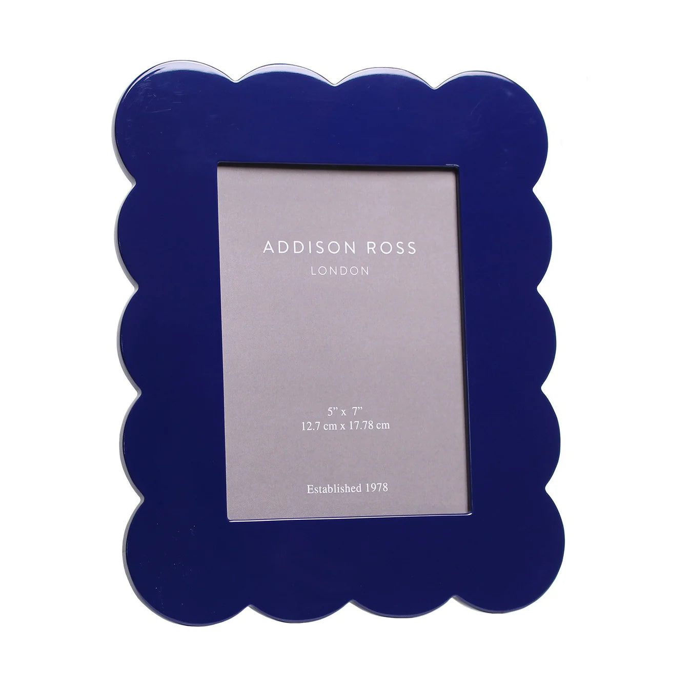 Navy Scalloped Lacquer Photo Frame | 5x7