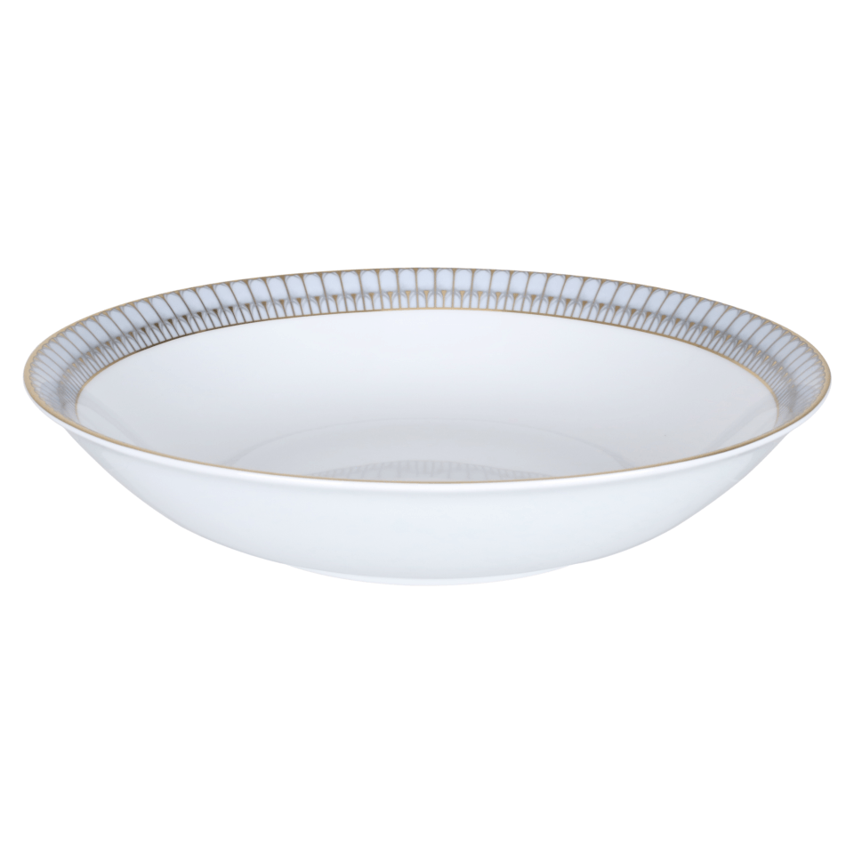 Arcades Grey and Gold Deep Round Platter